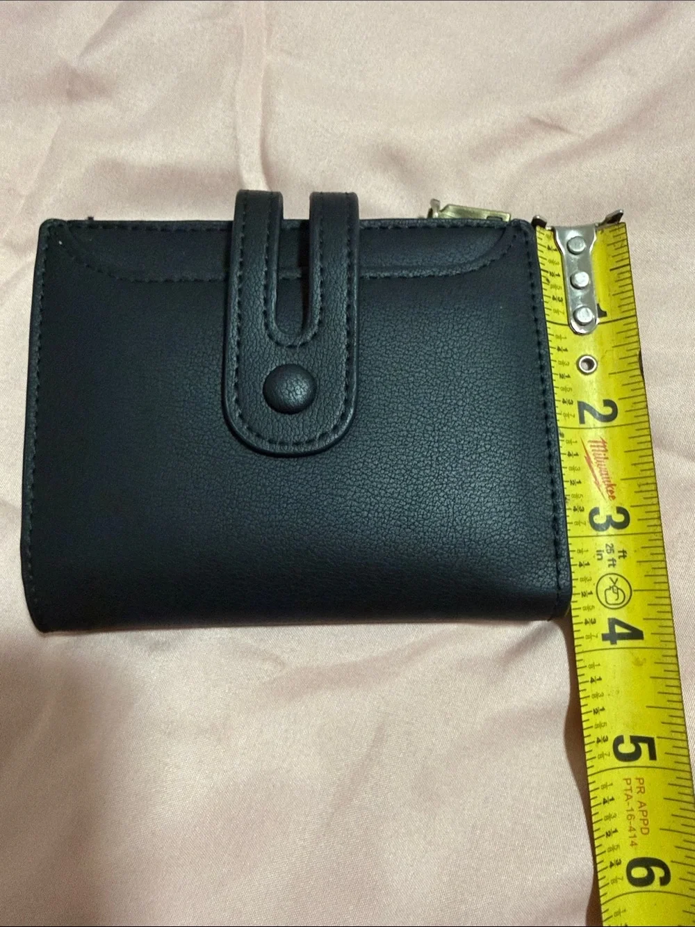 Classic Black Women's Wallet - Compact Snap & Zip Card Holder